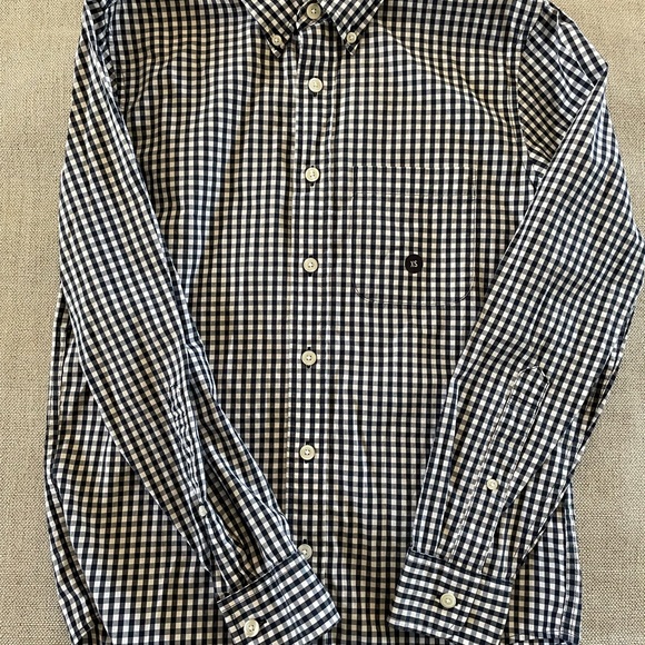 Abercrombie & Fitch Gingham Check Print Button Down Shirt in Navy Size XS NWT - Picture 2 of 6